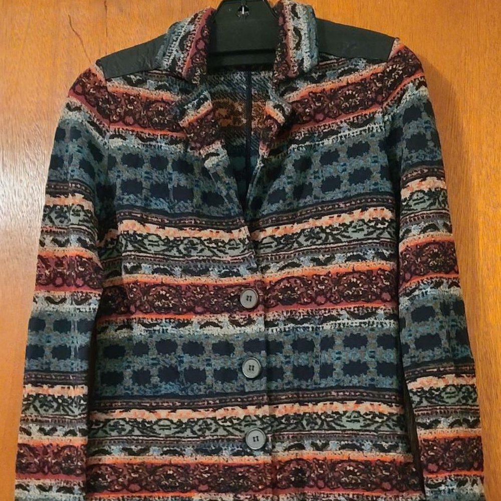 Aldo Martins Multicolor Knit Jacket with Patches on the Shoulders Size 8